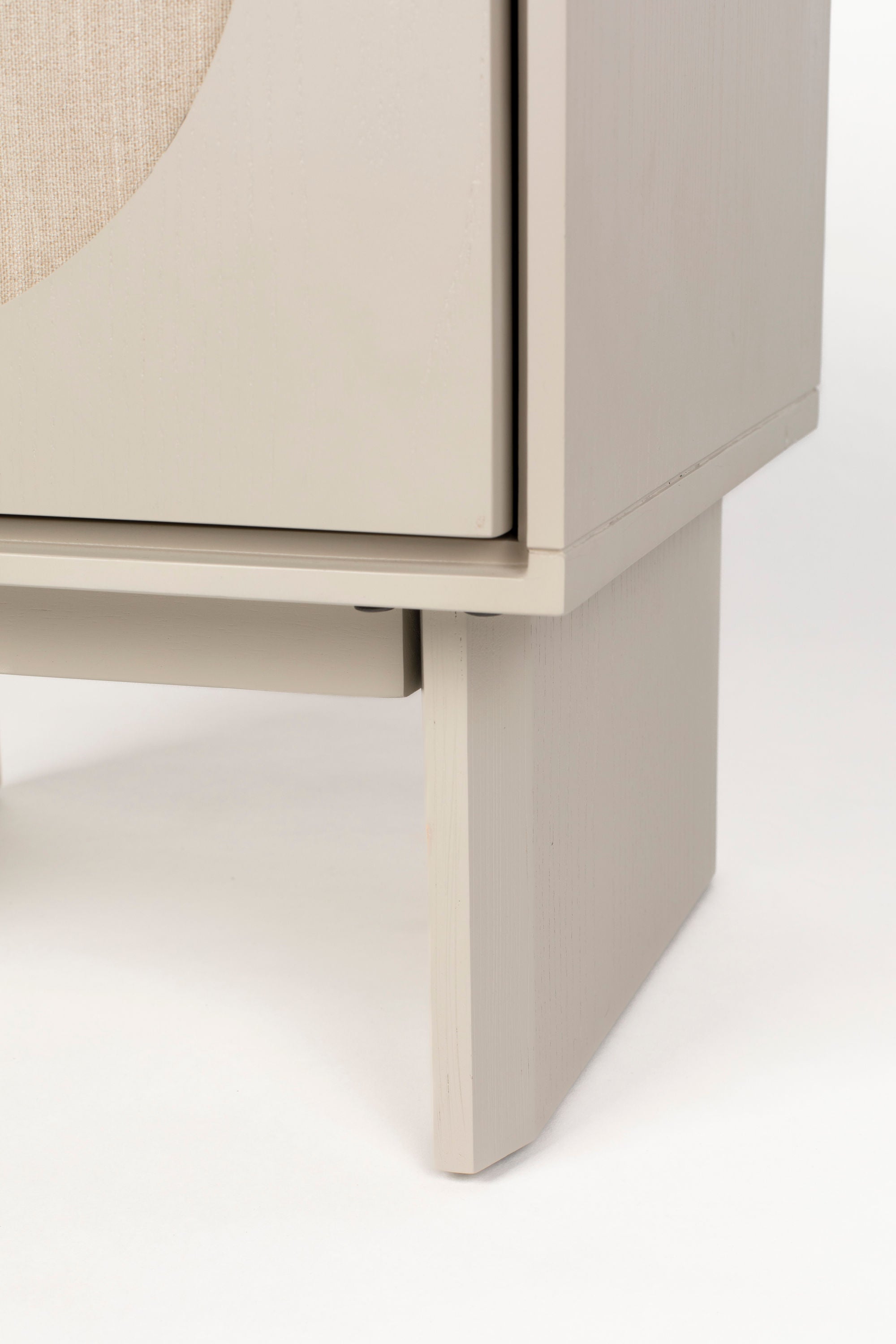 Zuiver Twin Acacia Wood & Fabric Circle Bedside Table